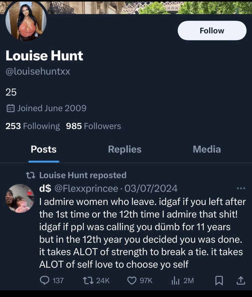 Louise Hunt, final tweet