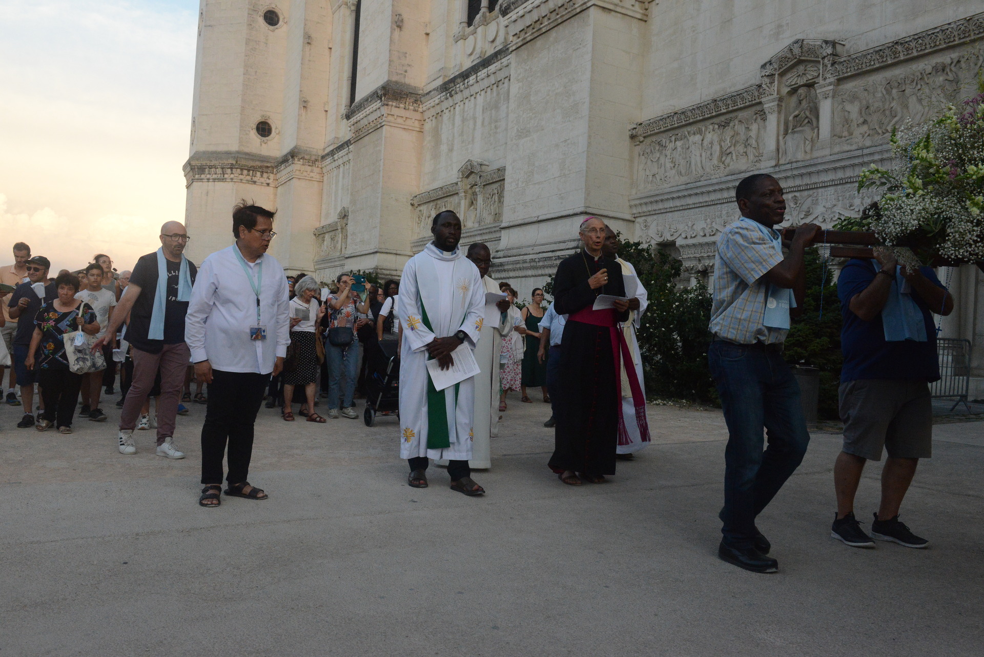 Assumption, Procession, Monseigneur Patrick Le Gal, Fourvière, Lyon, France, 2025