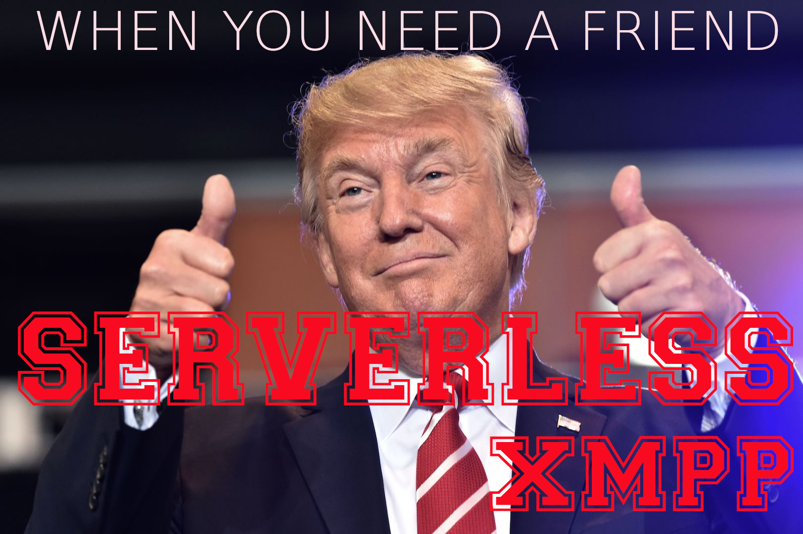 Serverless XMPP, p2p, peer to peer, Donald Trump