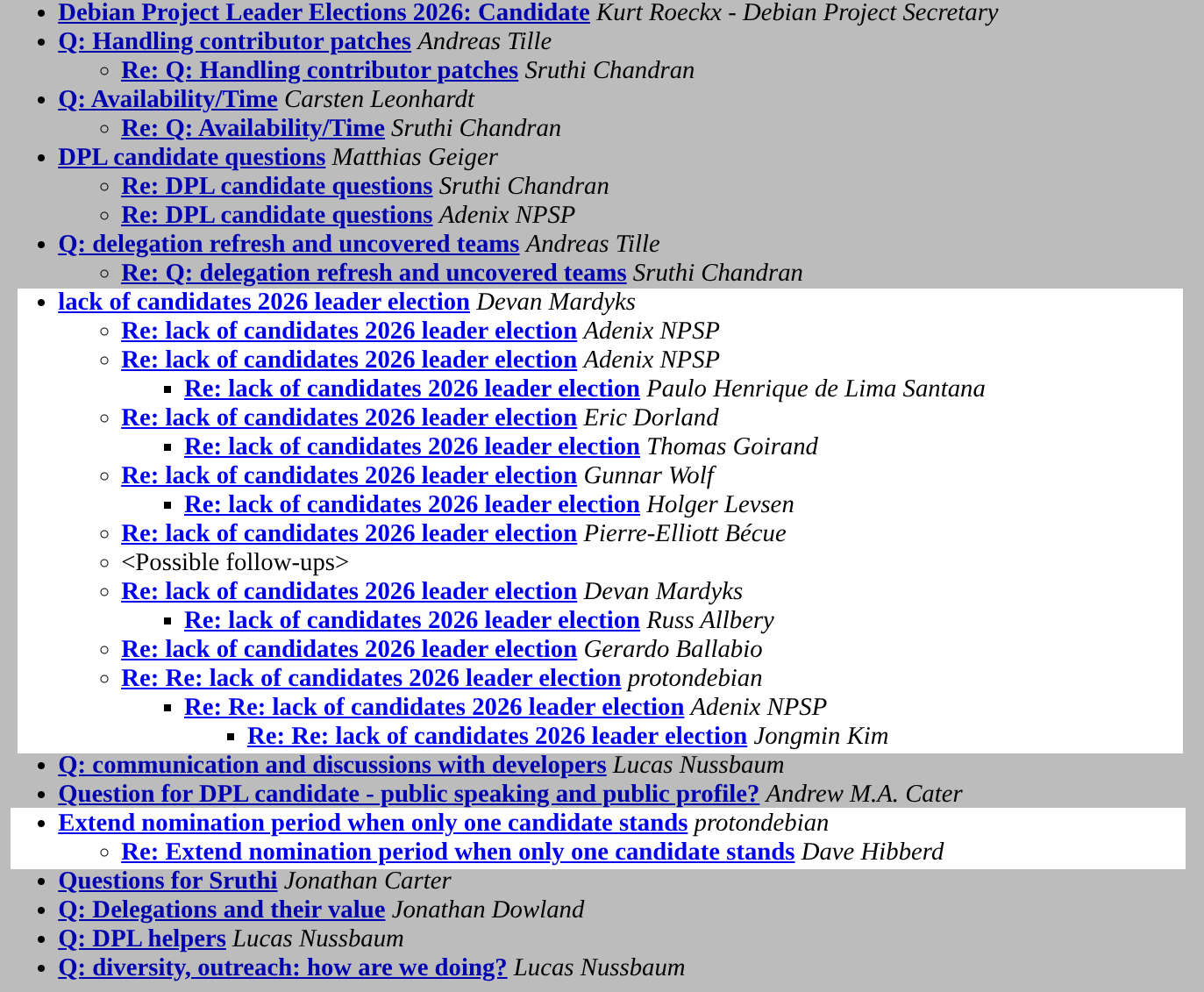 Sruthi Chandran, none of the above, Debian, DPL