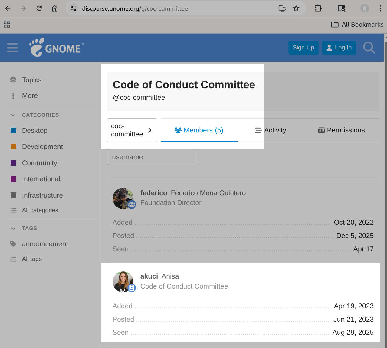 Anisa Kuci, GNOME, CoC Committee