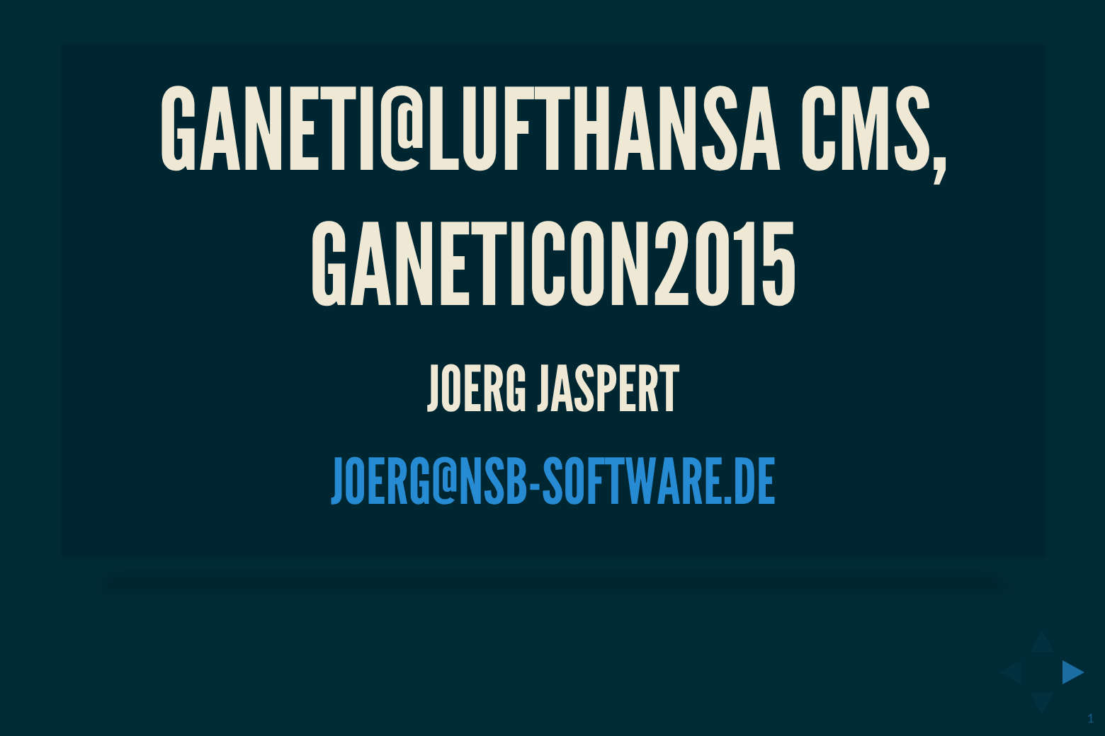 Joerg Jaspert, GanetiCon2015, NSB, Lufthansa, Debian