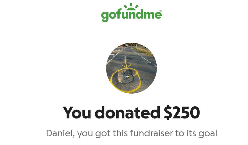 Steve Panozzo, pothole whisperer, donation, Clacton