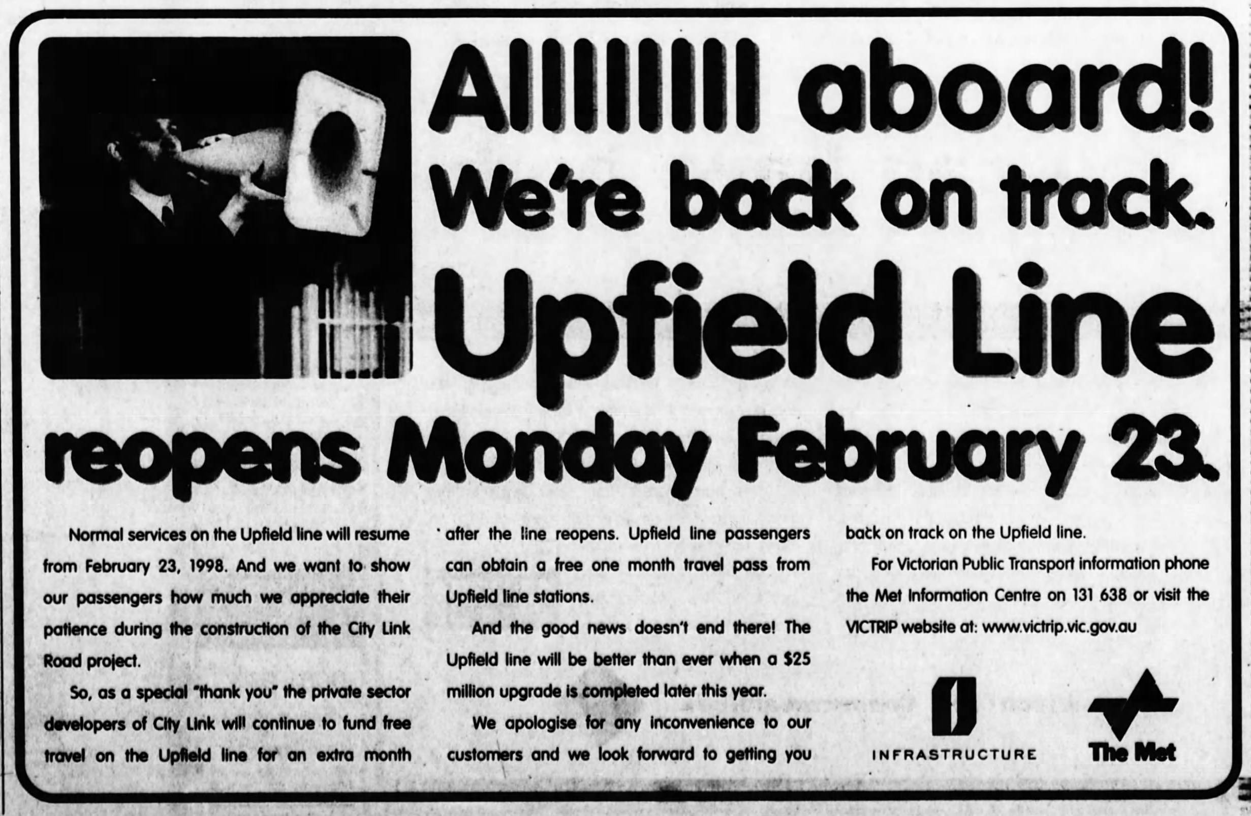 Upfield Railway, The Age